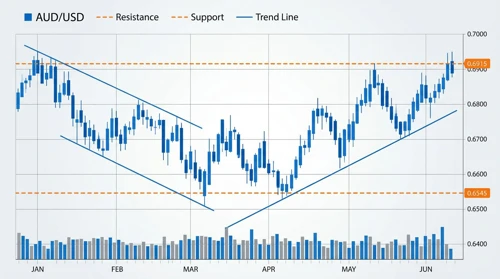 AUDUSD: Trend with Support and Resistance Levels